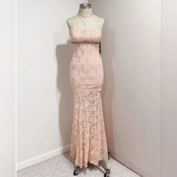my michelle sleeveless party dress juniors My Michelle | Dresses | My Michelle Juniors Blush Pink Lace Sequin Mermaid Formal  Prom Dress Size